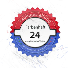 Siegel von Farbenhaft24 Raumgestaltung mit dem Leitsatz: Ihre Zufriedenheit ist unser Erfolg